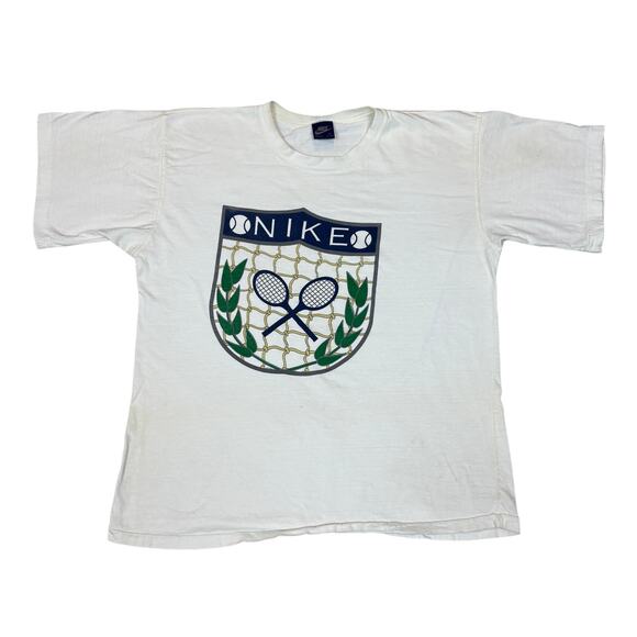 VTG 80s Nike John McEnroe Wimbledon Challenge Court T Shirt Big